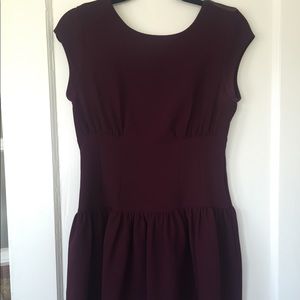 Maroon pleated short dress
